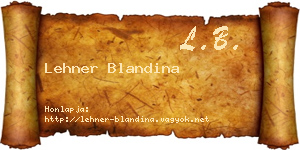 Lehner Blandina névjegykártya